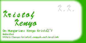 kristof kenyo business card